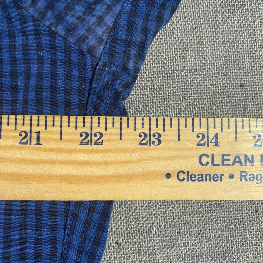 J.Crew Mens Slim‎ Fit Button Down Shirt Blue Gingham Check Long Sleeve L